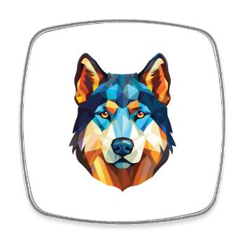 Labrador Husky chien canadien race aquarelle verre - Magnet carré - blanc - Devant