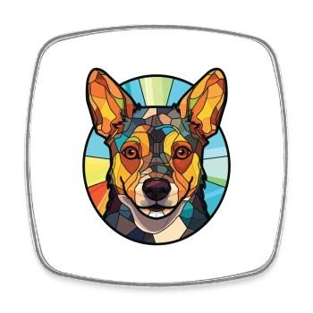 Lancashire Heeler Dog Breed Colorful Watercolor - Square fridge magnet - white - Front