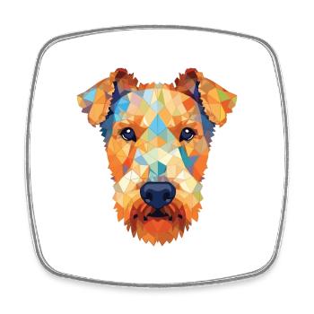 Lakeland Terrier chien race aquarelle Illustration - Magnet carré - blanc - Devant