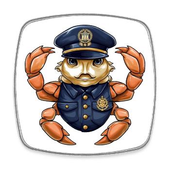 Cancer Police - Magnet carré - blanc - Devant