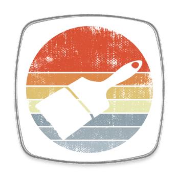 Painter, Varnisher, Brush - Square fridge magnet - white - Front