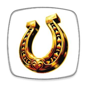 Horseshoe | Glücks-Hufeisen - Viereckiger Kühlschrankmagnet - Weiß - Vorne