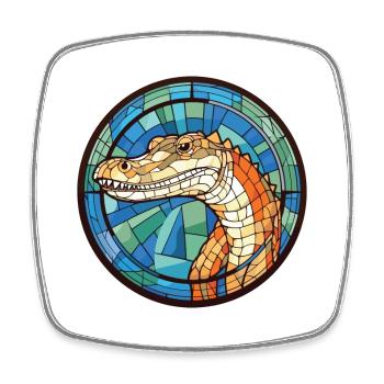 Alligator buntes Aquarell Tier Illustration - Viereckiger Kühlschrankmagnet - Weiß - Vorne