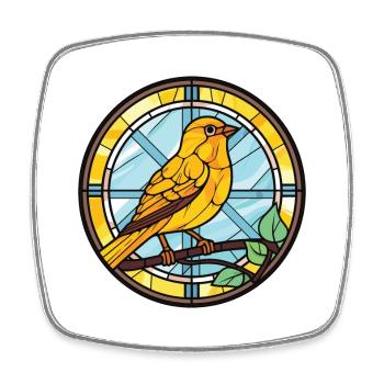 Kanarienvogel buntes Aquarell Tier Haustier Illustration - Viereckiger Kühlschrankmagnet - Weiß - Vorne