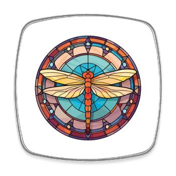 Libelle bunte Aquarell-Tier-Illustration - Viereckiger Kühlschrankmagnet - Weiß - Vorne