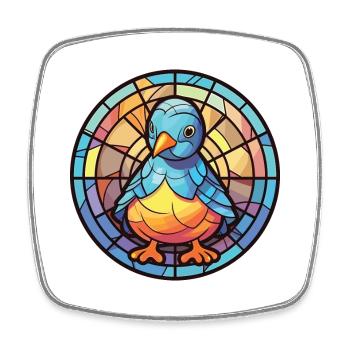 Chick Colorful Watercolor Animal Pet Illustration - Square fridge magnet - white - Front