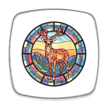Deer Colorful Watercolor Animal Pet Illustration - Square fridge magnet - white - Front