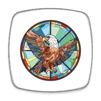 Adler buntes Aquarell Tier Haustier Illustration - Viereckiger Kühlschrankmagnet - Weiß - Vorne