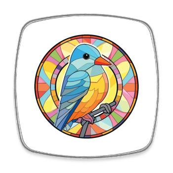 Vogel buntes Aquarell Tier Haustier Illustration - Viereckiger Kühlschrankmagnet - Weiß - Vorne