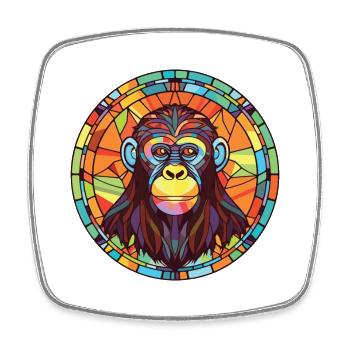 Affe buntes Aquarell Tier Haustier Illustration - Viereckiger Kühlschrankmagnet - Weiß - Vorne