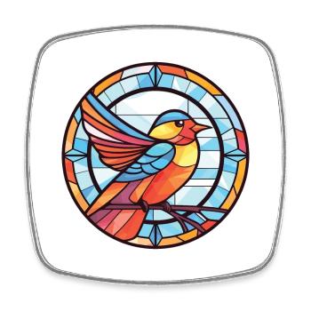 Vogel buntes Aquarell Tier Haustier Illustration - Viereckiger Kühlschrankmagnet - Weiß - Vorne