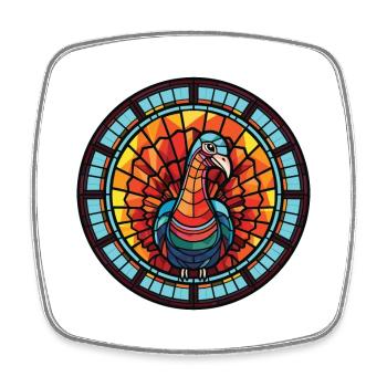 Gobbler Bunte Aquarell-Tier-Illustration - Viereckiger Kühlschrankmagnet - Weiß - Vorne