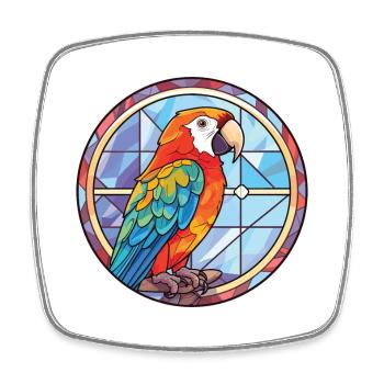 Papagei buntes Aquarell Tier Haustier Illustration - Viereckiger Kühlschrankmagnet - Weiß - Vorne