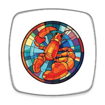 Lobster Colorful Watercolor Animal Illustration - Square fridge magnet - white - Front
