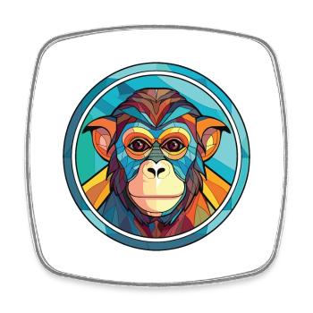 Affe buntes Aquarell Tier Haustier Illustration - Viereckiger Kühlschrankmagnet - Weiß - Vorne