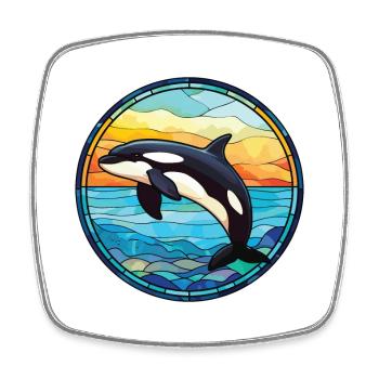 Orca aquarelle colorée Animal animal animal Illustration - Magnet carré - blanc - Devant