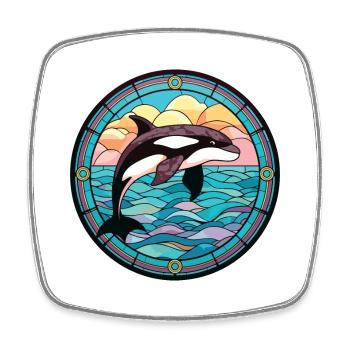 Orca aquarelle colorée Animal animal animal Illustration - Magnet carré - blanc - Devant