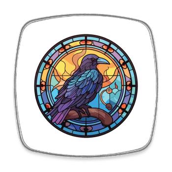 Rabe buntes Aquarell Tier Haustier Illustration - Viereckiger Kühlschrankmagnet - Weiß - Vorne