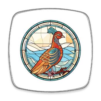 Fasan Buntes Aquarell Tier Illustration - Viereckiger Kühlschrankmagnet - Weiß - Vorne