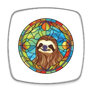 Paresseux coloré aquarelle animal animal de compagnie illustration - Magnet carré - blanc - Devant