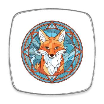 Fuchs buntes Aquarell Tier Haustier Illustration - Viereckiger Kühlschrankmagnet - Weiß - Vorne