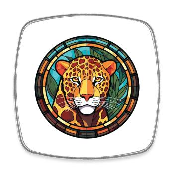 Jaguar Buntes Aquarell Tier Haustier Illustration - Viereckiger Kühlschrankmagnet - Weiß - Vorne