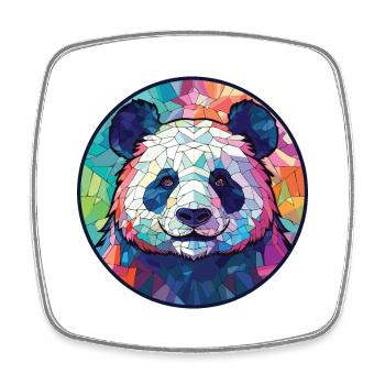 Panda Buntes Aquarell Tier Haustier Illustration - Viereckiger Kühlschrankmagnet - Weiß - Vorne