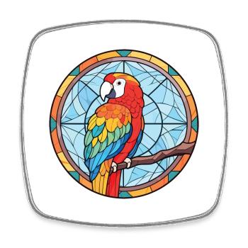 Perroquet Coloré Aquarelle Animal Animal Illustration - Magnet carré - blanc - Devant