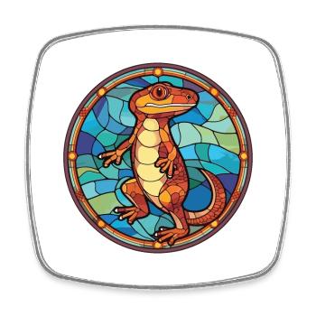 Illustration animale aquarelle colorée de salamandre - Magnet carré - blanc - Devant
