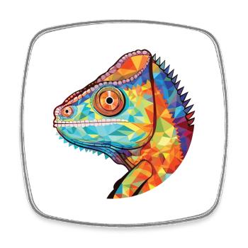 Chamäleon, Buntes, Aquarell, Tier, Illustration - Viereckiger Kühlschrankmagnet - Weiß - Vorne