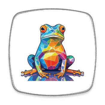 Bunte Aquarell-Tierhaustierillustration des Frosches - Viereckiger Kühlschrankmagnet - Weiß - Vorne