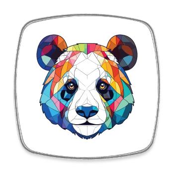 Bunte Aquarell-Tierhaustierillustration des Pandas - Viereckiger Kühlschrankmagnet - Weiß - Vorne