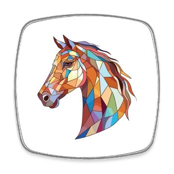 Pferd buntes Aquarell Tier Haustier Illustration - Viereckiger Kühlschrankmagnet - Weiß - Vorne