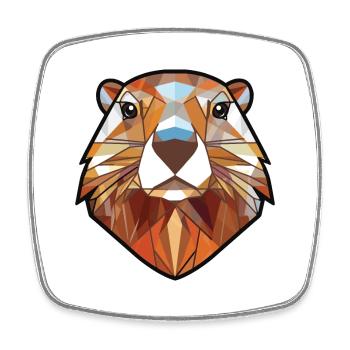 Marmot Colorful Watercolor Animal Pet Illustration - Square fridge magnet - white - Front