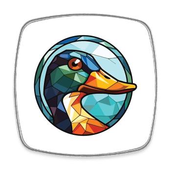 Canard Coloré Aquarelle Animal Animal De Compagnie Illustration - Magnet carré - blanc - Devant