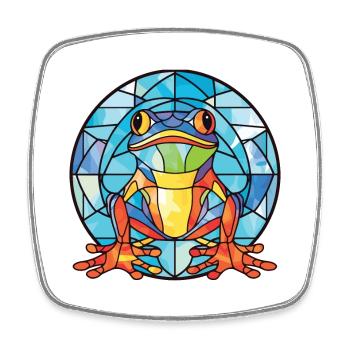 Bunte Aquarell-Tierhaustierillustration des Frosches - Viereckiger Kühlschrankmagnet - Weiß - Vorne