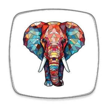 Bunte Aquarell-Tierillustration des Elefanten - Viereckiger Kühlschrankmagnet - Weiß - Vorne