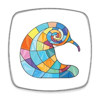 Schnecke, Buntes, Aquarell, Tier, Haustier, Illustration - Viereckiger Kühlschrankmagnet - Weiß - Vorne