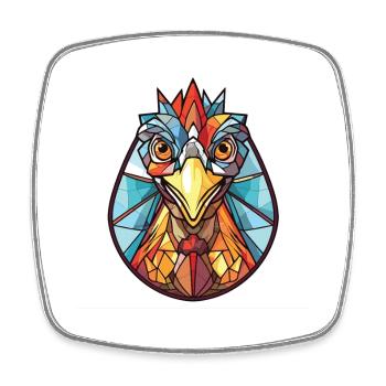 Henne buntes Aquarell Tier Haustier Illustration - Viereckiger Kühlschrankmagnet - Weiß - Vorne