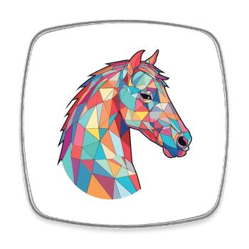 Pferd buntes Aquarell Tier Haustier Illustration - Viereckiger Kühlschrankmagnet - Weiß - Vorne