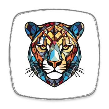 Jaguar Buntes Aquarell Tier Haustier Illustration - Viereckiger Kühlschrankmagnet - Weiß - Vorne