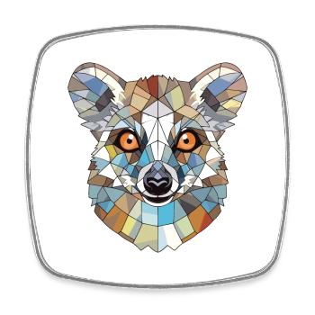 Lemur Lori Colorful Watercolor Animal Illustration - Square fridge magnet - white - Front