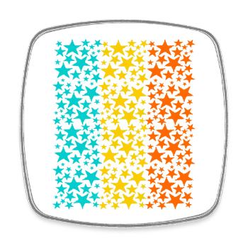 Glowing Rainbow Stars Pattern - Square fridge magnet - white - Front