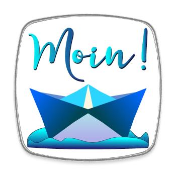BATEAU EN PAPIER - MOIN BIENVENUE ALLEMAGNE DU NORD - Magnet carré - blanc - Devant