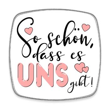 BEZIEHUNGSSPRÜCHE UNS - LIEBESERKLÄRUNG - Viereckiger Kühlschrankmagnet - Weiß - Vorne