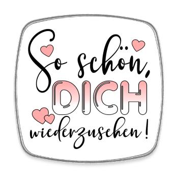 WIEDERSEHEN SPRÜCHE - LIEBE BEZIEHUNG - Viereckiger Kühlschrankmagnet - Weiß - Vorne