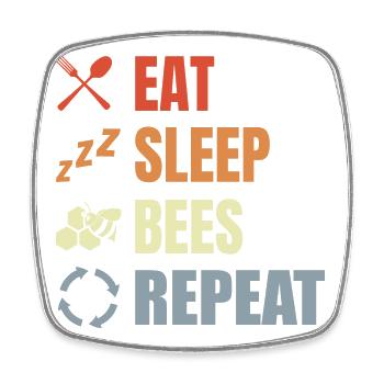 Manger des abeilles endormies Répéter - Magnet carré - blanc - Devant