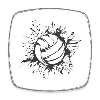 ballon de volley-ball explosion graphique beach-volley Smbol - Magnet carré - blanc - Devant