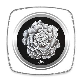 Rose of Beauty - Sonja Ariel von Staden - Square fridge magnet - white - Front