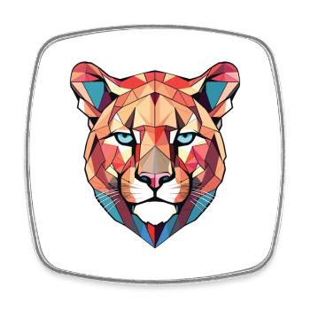 Cougar Aquarelle colorée Animal animal de compagnie Cartoon - Magnet carré - blanc - Devant